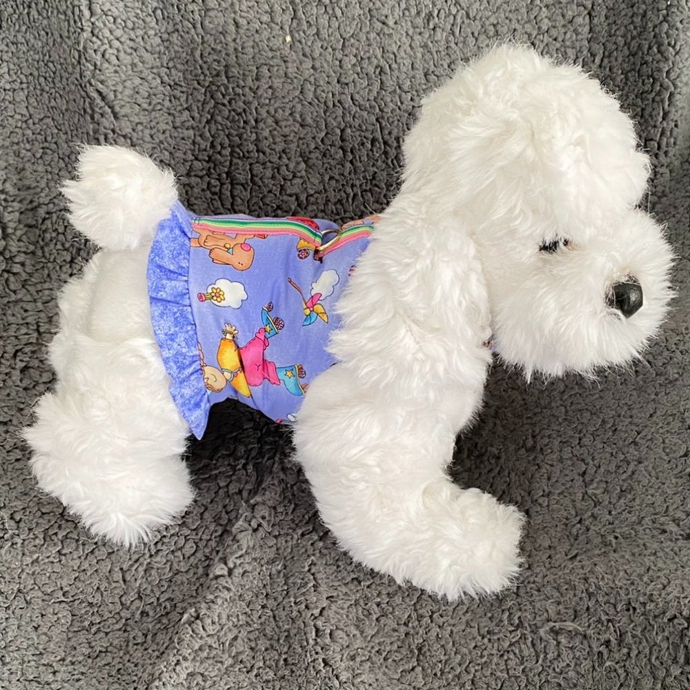 NEW- PURPLE with ruffle harness - handmade